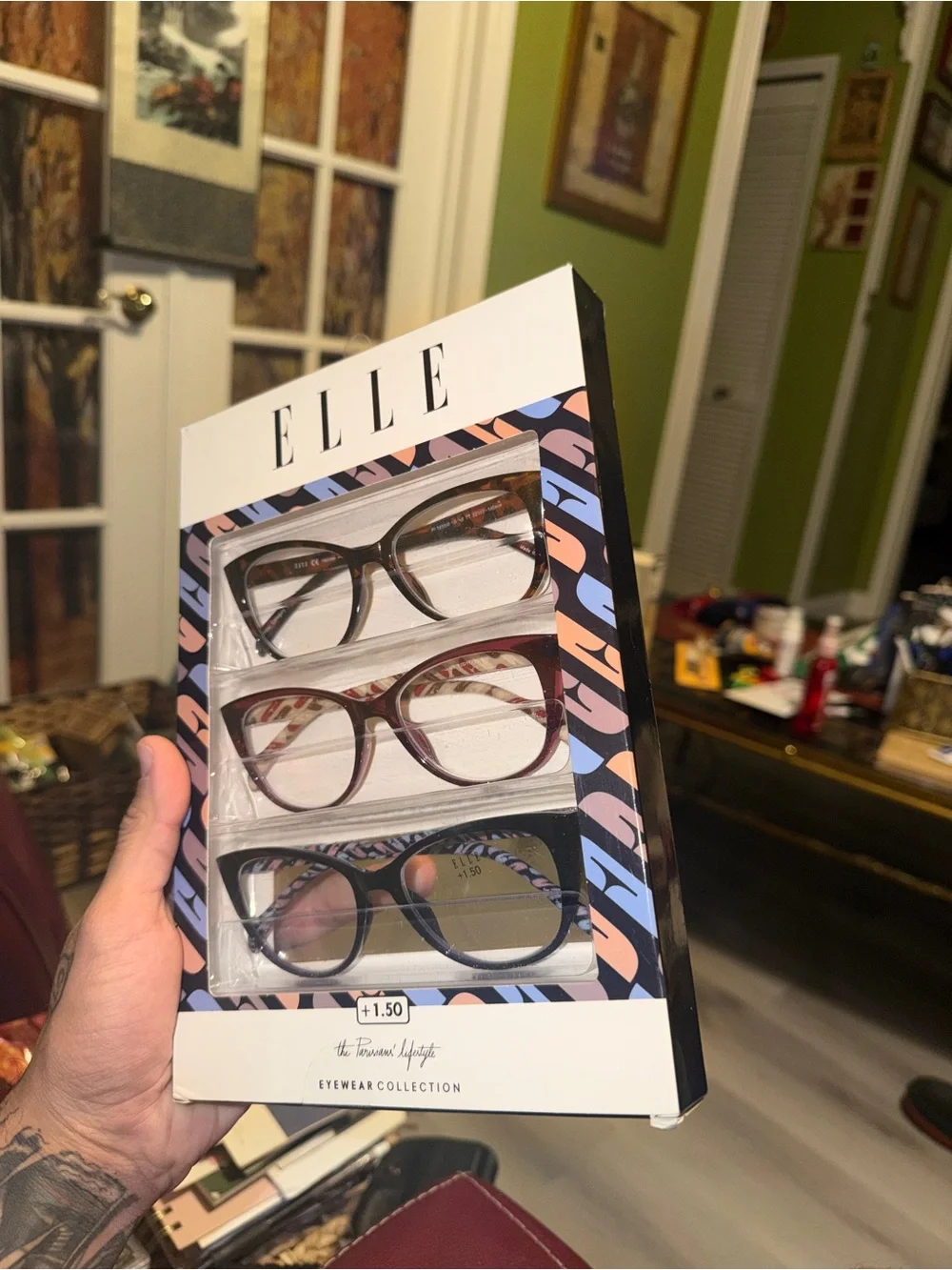 ELLE women 3-Pack Reading Glasses - Tortoise, Burgundy, Black